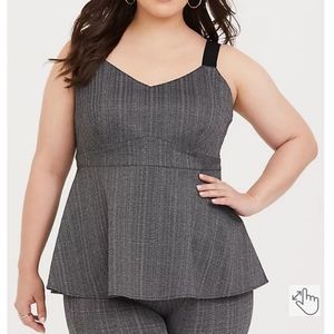 Torrid Gray Chevron Ponte Peplum Tank Blouse 2